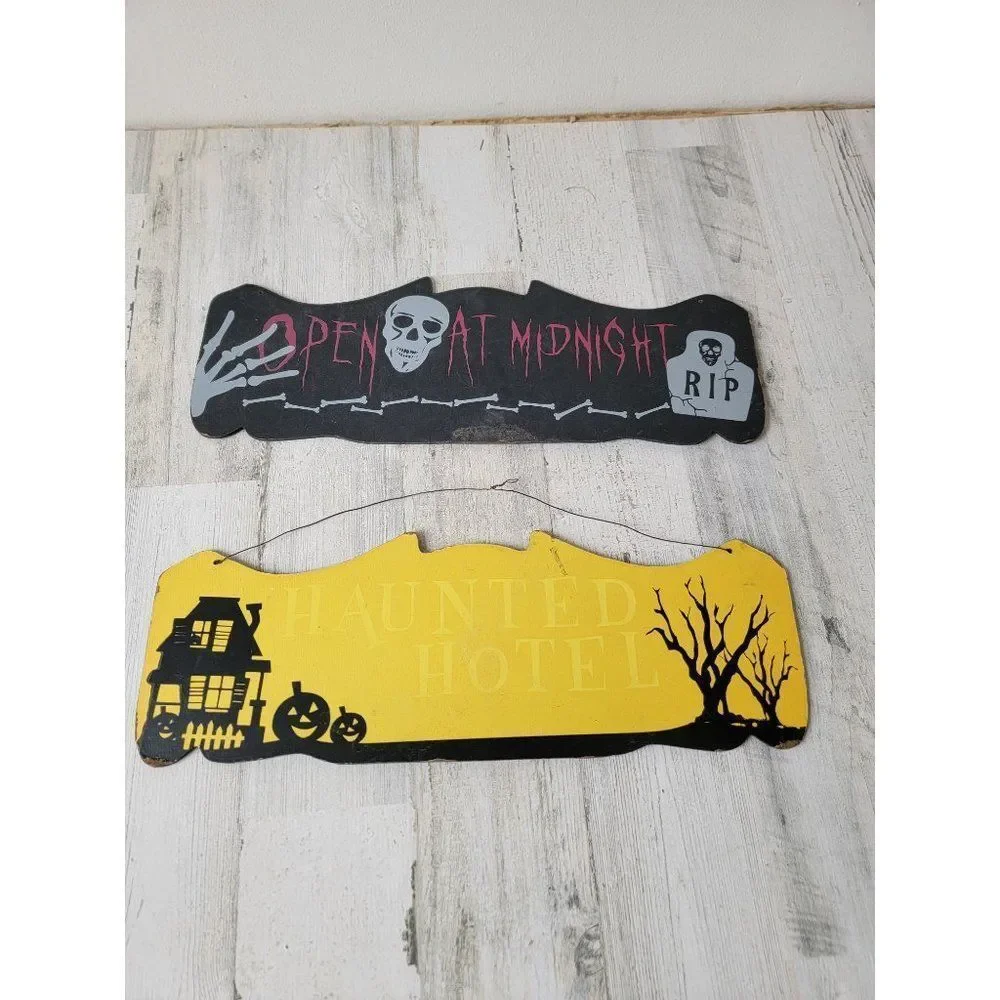Halloween haunted house sign set prop home decor skeleton‎